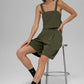 High Rise Dreamscape Shorts — Green Olive