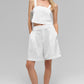 High Rise Dreamscape Shorts — Semi Sheer White