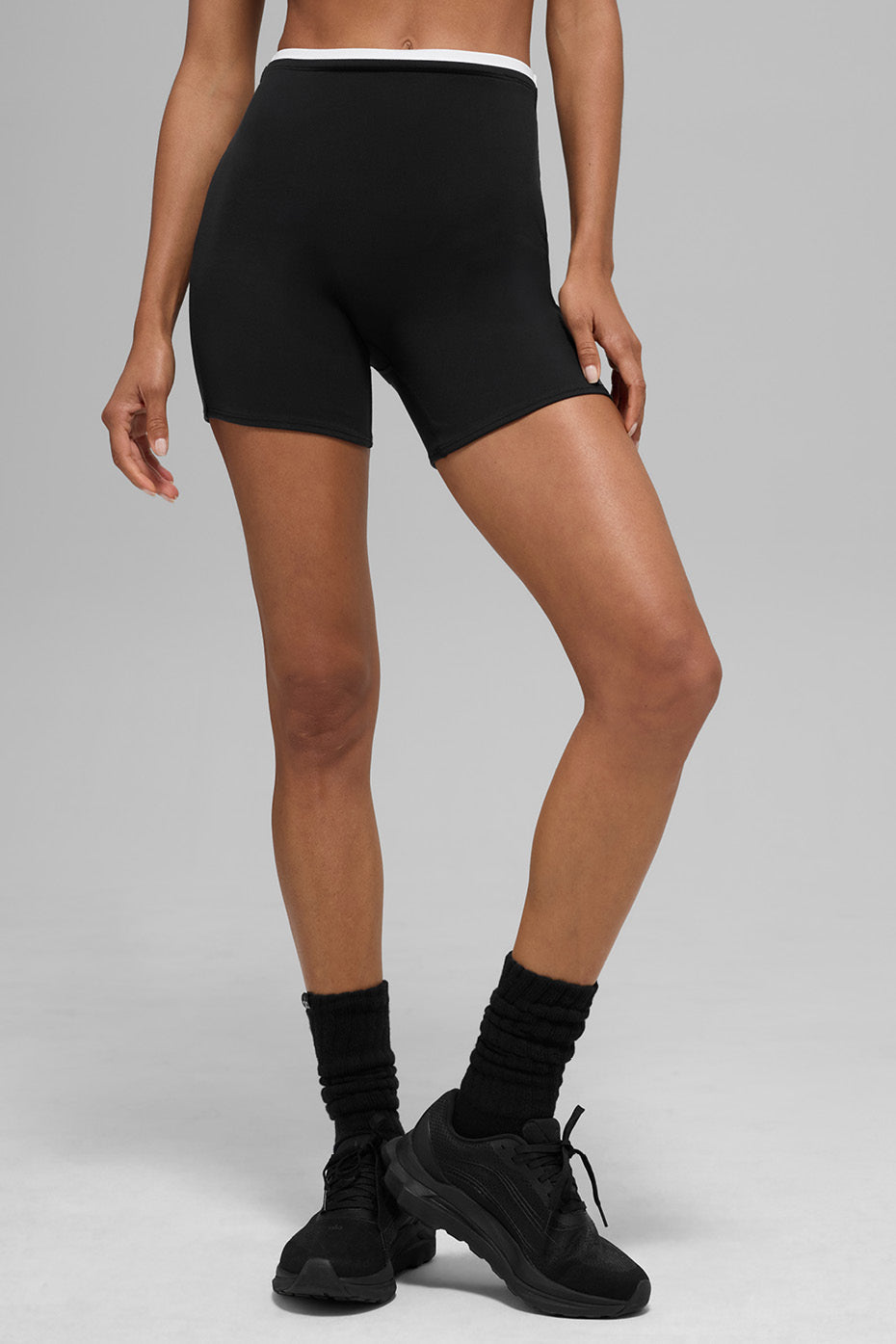 5" Airbrush Double Up Shorts — Black/White