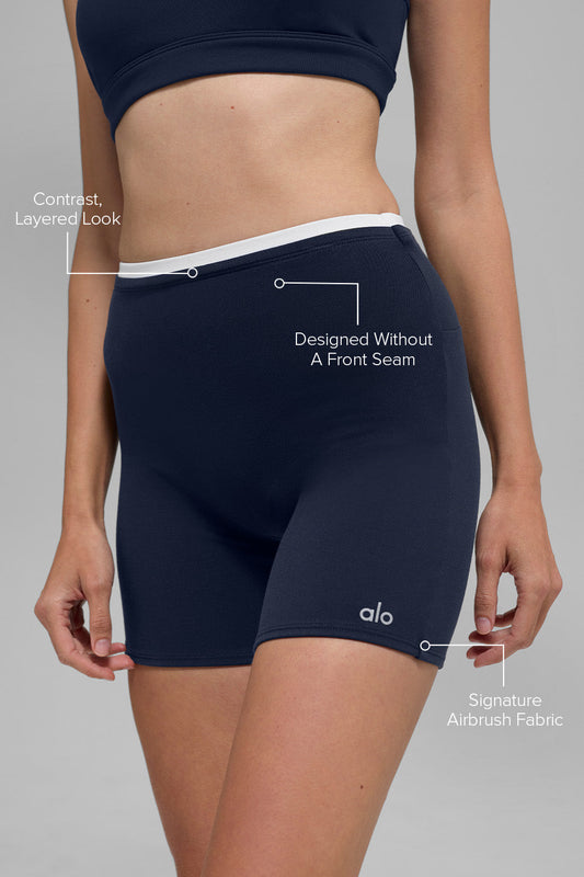 5" Airbrush Double Up Shorts — Navy/White