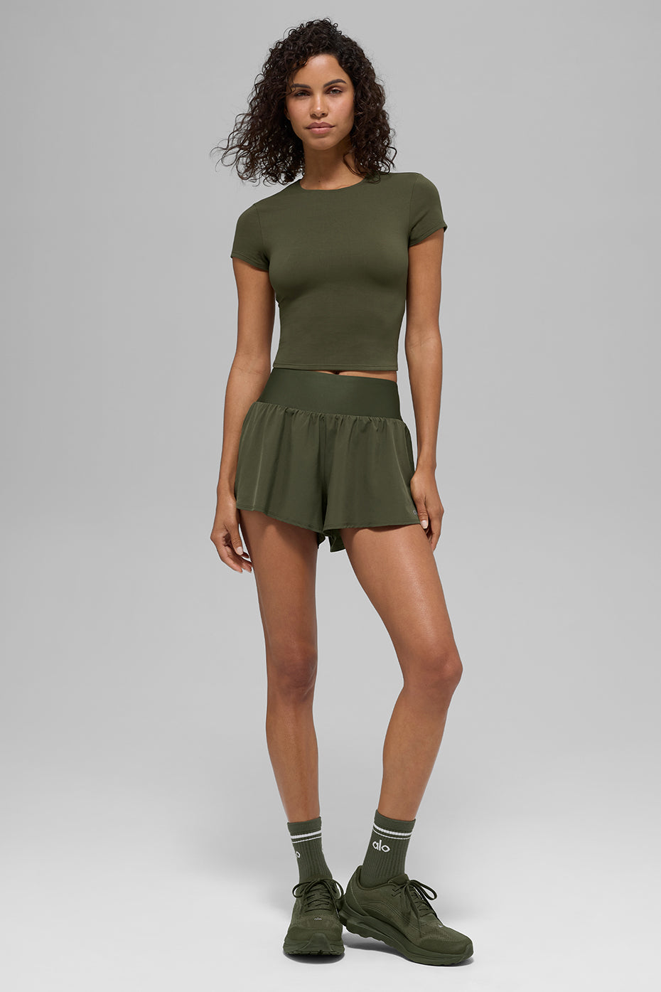 Victory Running Shorts — Green Olive