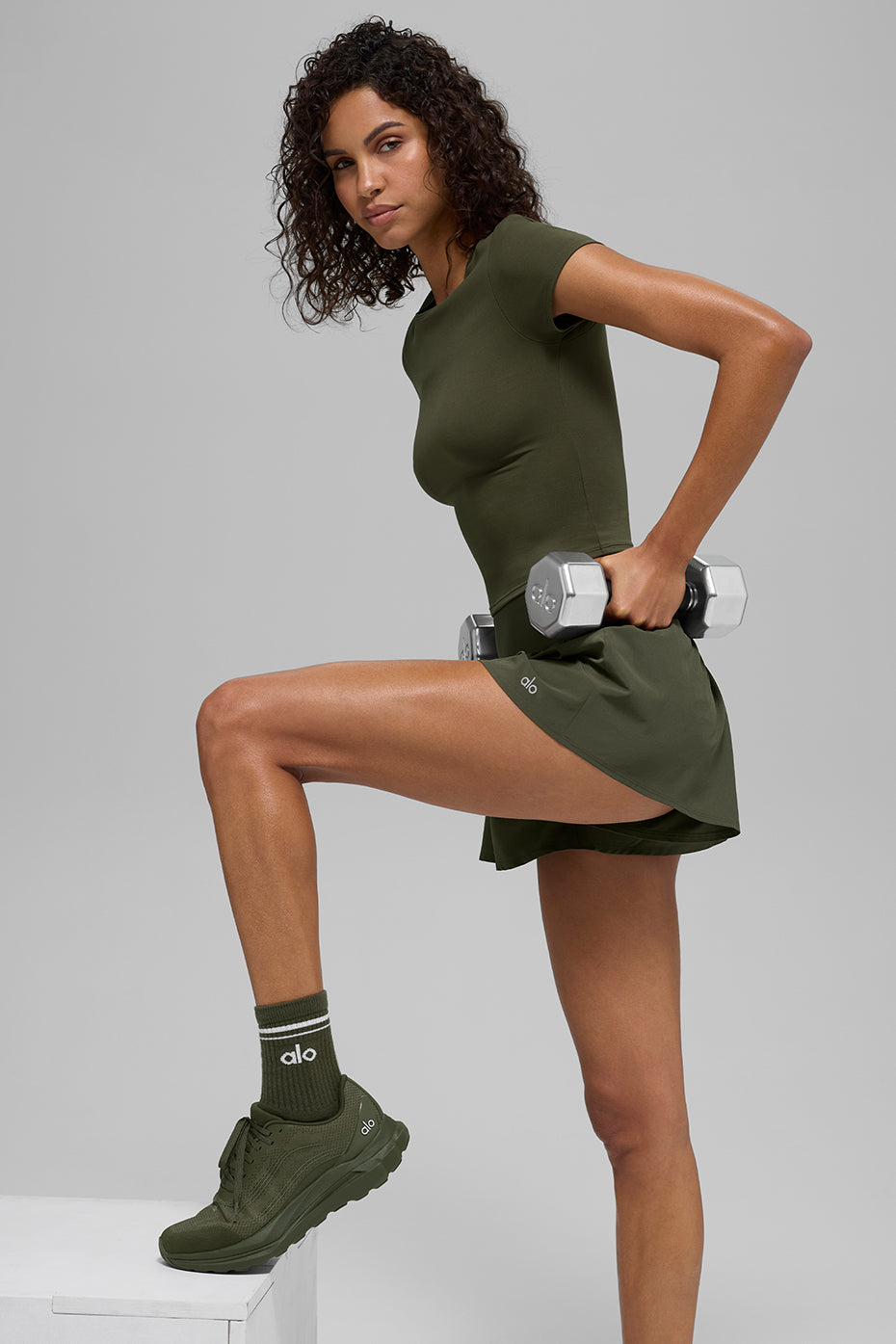 Victory Running Shorts — Green Olive