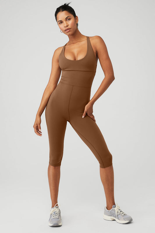 Airbrush Physique Onesie — Cinnamon Brown