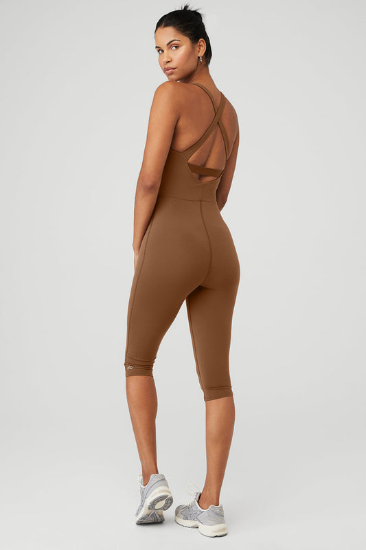Airbrush Physique Onesie — Cinnamon Brown