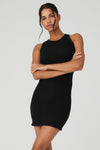 Seamless Ribbed Warm Nights Dress — Black