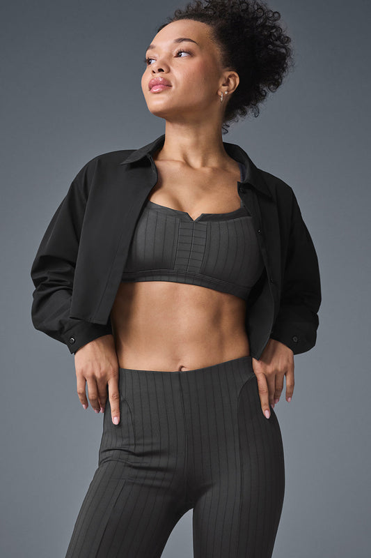 Cropped Take Me Out Button Up — Black