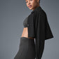 Cropped Take Me Out Button Up — Black