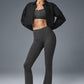 Cropped Take Me Out Button Up — Black
