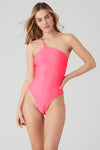 Airlift Plie Bodysuit — Fluorescent Pink Coral