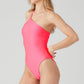 Airlift Plie Bodysuit — Fluorescent Pink Coral