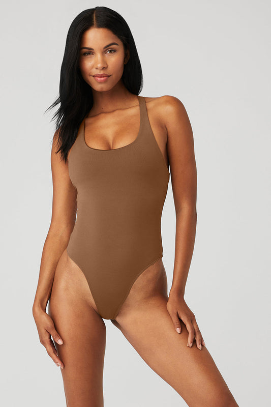 Sleek Back Bodysuit — Cinnamon Brown