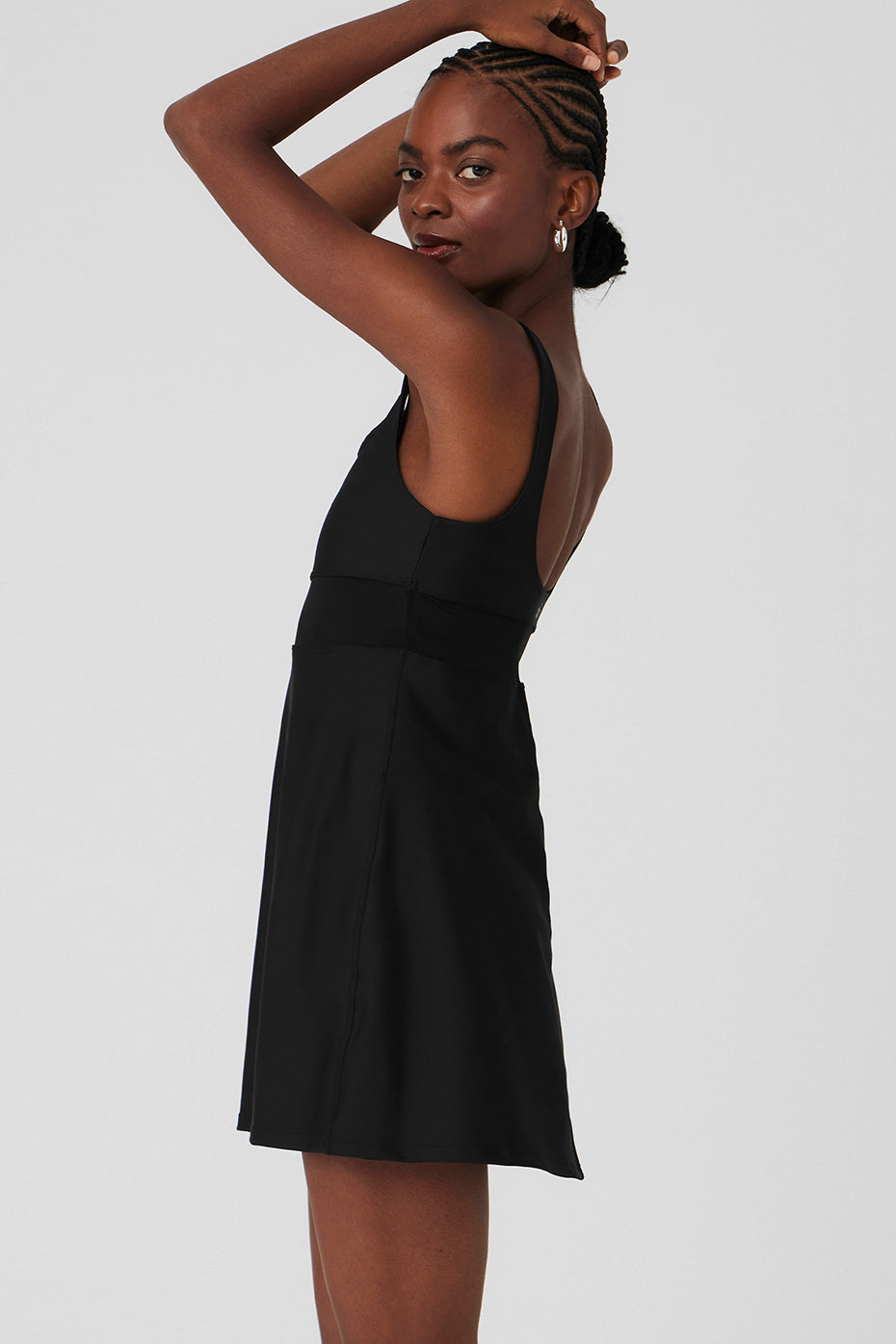 Airlift Double Trouble Tennis Dress — Black