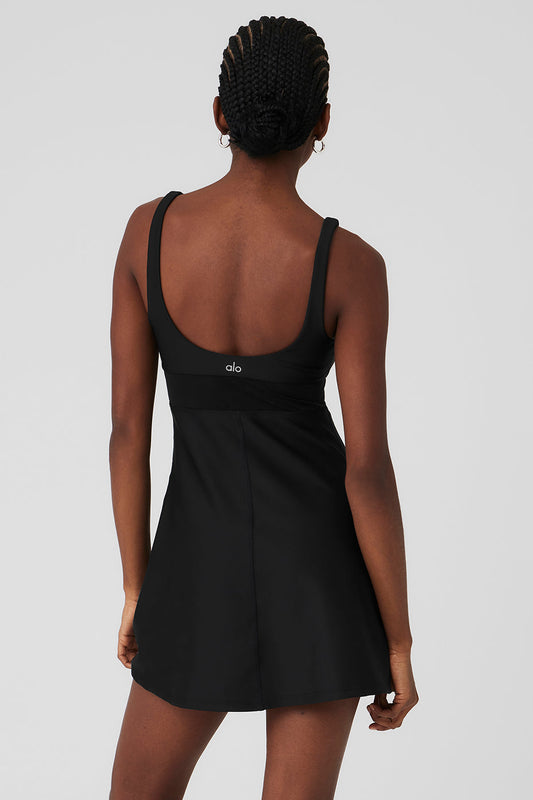Airlift Double Trouble Tennis Dress — Black