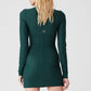 Euphoria Long‑Sleeve Dress — Midnight Green