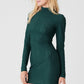 Euphoria Long‑Sleeve Dress — Midnight Green