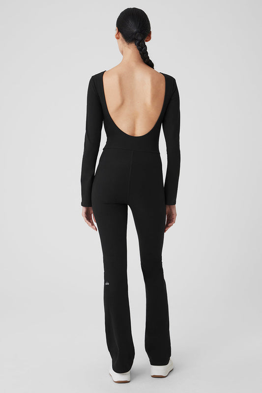 Alosoft Melody Full Length Bootcut Onesie — Black