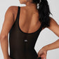 Mesh Sheer Illusion Bodysuit — Black