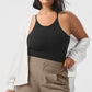 Ribbed Half — Court Bodysuit — Black