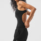 Ribbed Half — Court Bodysuit — Black