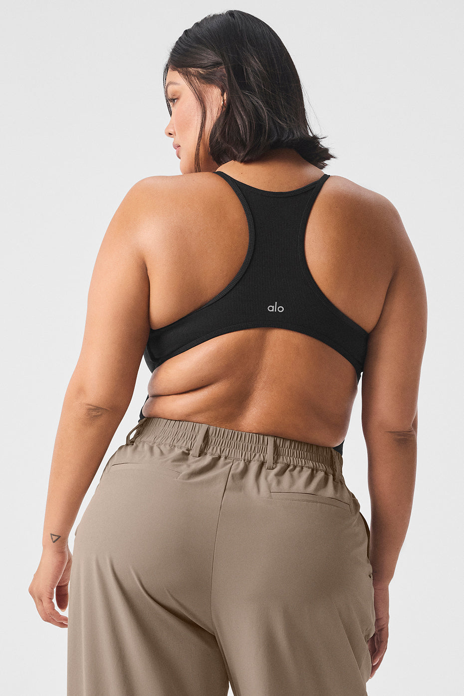 Ribbed Half — Court Bodysuit — Black