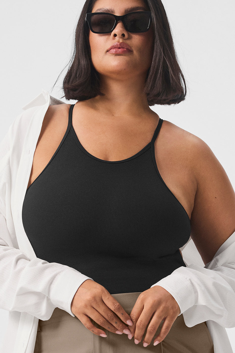 Ribbed Half — Court Bodysuit — Black