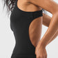 Ribbed Half — Court Bodysuit — Black
