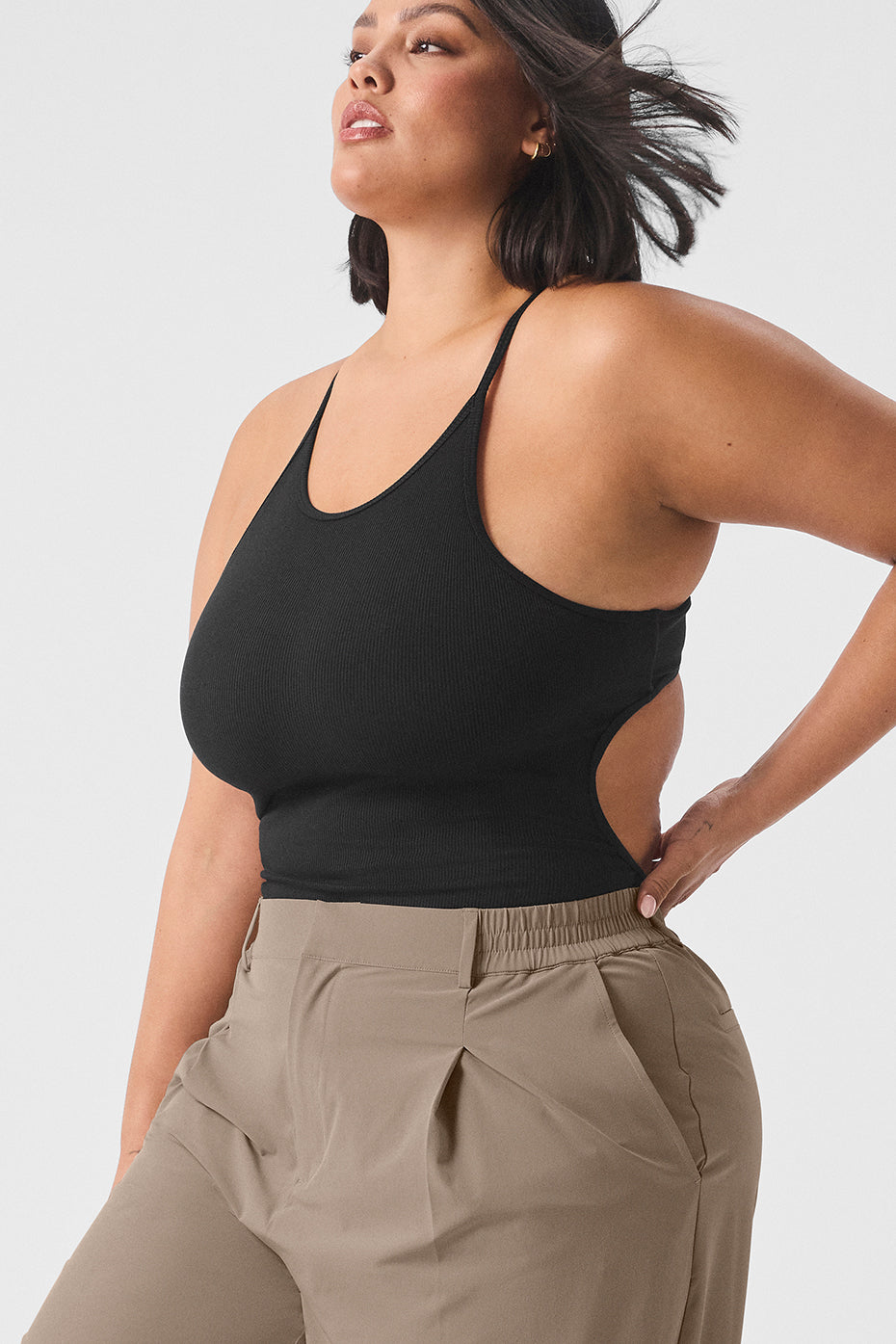 Ribbed Half — Court Bodysuit — Black
