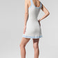Tennis Club Sweater Knit Dress — White/Seashell Blue