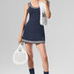 Tennis Club Sweater Knit Dress — Navy/Ivory