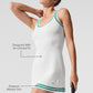 Tennis Club Sweater Knit Dress — White/Spruce Green