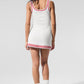 Tennis Club Sweater Knit Dress — White/Candy Red