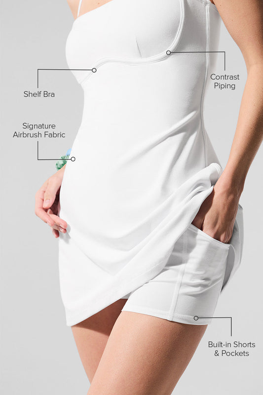 Airbrush Streamlined Dress — White/White