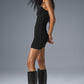 Denim Knit Mini Dress — Black/Anthracite