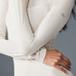 Ribbed Sea Coast Long‑Sleeve Dress — Ivory