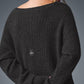 Cashmere Plush Waffle Dress — Dark Heather Grey