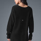 Cashmere Plush Waffle Dress — Black