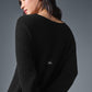 Cashmere Plush Waffle Dress — Black