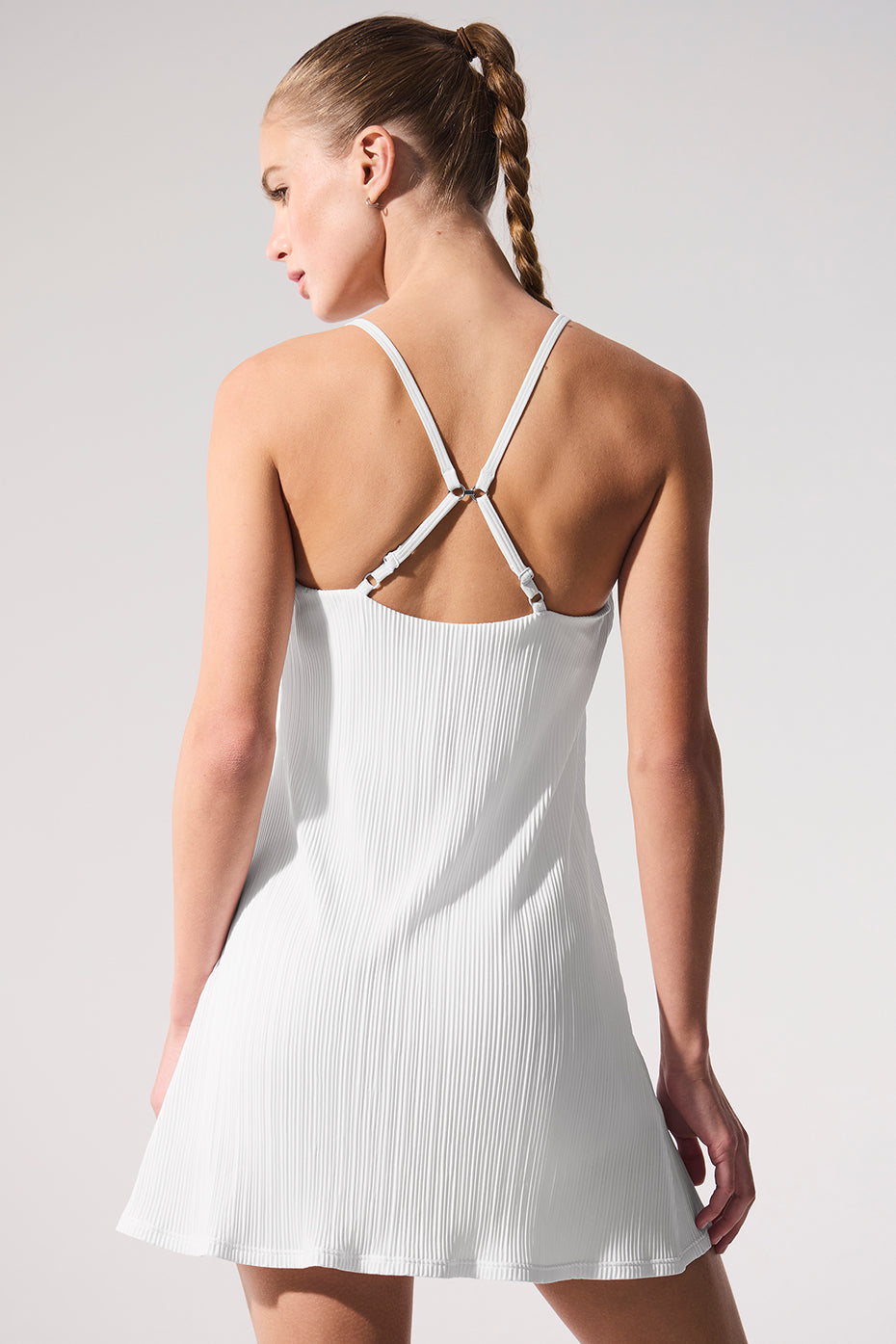 Micro Plisse Game On Tennis Dress — White