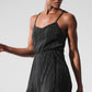 Micro Plisse Game On Tennis Dress — Black