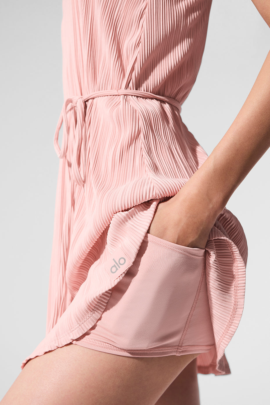 Micro Plisse Game On Tennis Dress — Pink Quartz