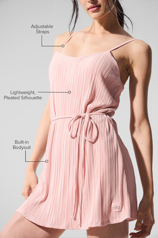 Micro Plisse Game On Tennis Dress — Pink Quartz