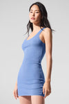 Ribbed Mesh Secret Dress — Crystal Clear Blue