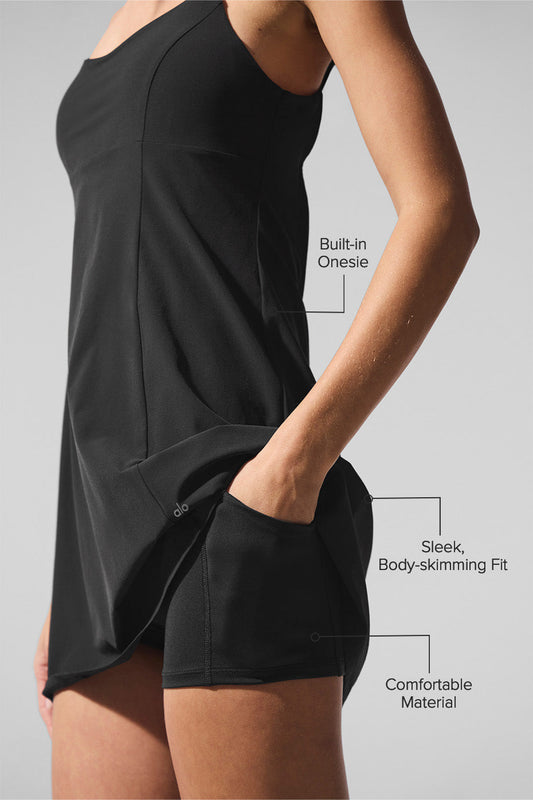 Breezy Tennis Dress — Black