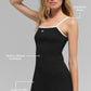 Ribbed Sweater Knit Highline Dress — Black/White