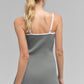 Ribbed Sweater Knit Highline Dress — Lunar Grey/White