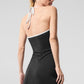 SculptSoft Halter Tennis Dress — Black/White