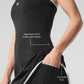SculptSoft Halter Tennis Dress — Black/White