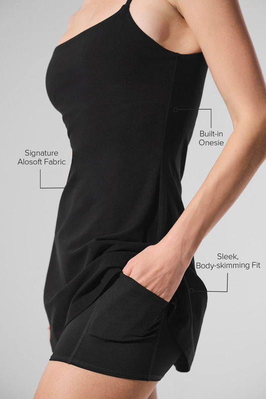 Alosoft Encore Tennis Dress — Black