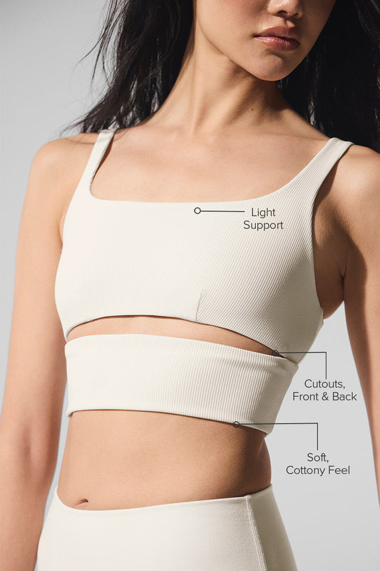 Slit Sports Bra — Ivory