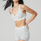 Icon Ribbed Henley Sports Bra — Athletic Heather Grey